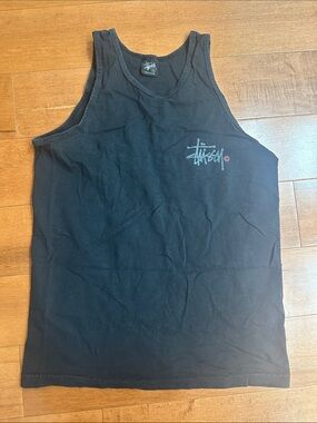 Stussy Black Logo Tank Top